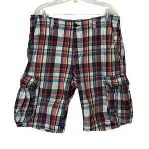 H&M L.O.G.G. Multicolored Plaid Button Fly Shorts